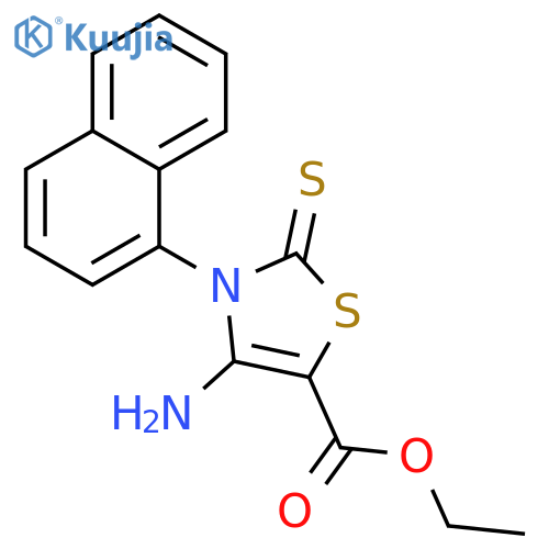 Ethyl 4-amino-3-(1-naphthyl)-2-thioxo-2,3-dihydro-1,3-thiazole-5-carboxylate structure
