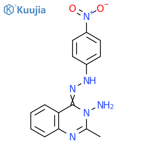 (4Z)-2-methyl-4-2-(4-nitrophenyl)hydrazin-1-ylidene-3,4-dihydroquinazolin-3-amine structure