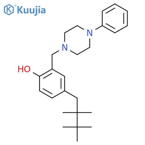 2-(4-phenylpiperazin-1-yl)methyl-4-(2,2,3,3-tetramethylbutyl)phenol structure