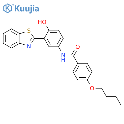 N-[3-(1,3-benzothiazol-2-yl)-4-hydroxyphenyl]-4-butoxybenzamide structure