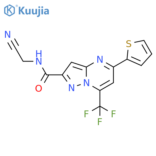 N-(cyanomethyl)-5-(thiophen-2-yl)-7-(trifluoromethyl)pyrazolo1,5-apyrimidine-2-carboxamide structure