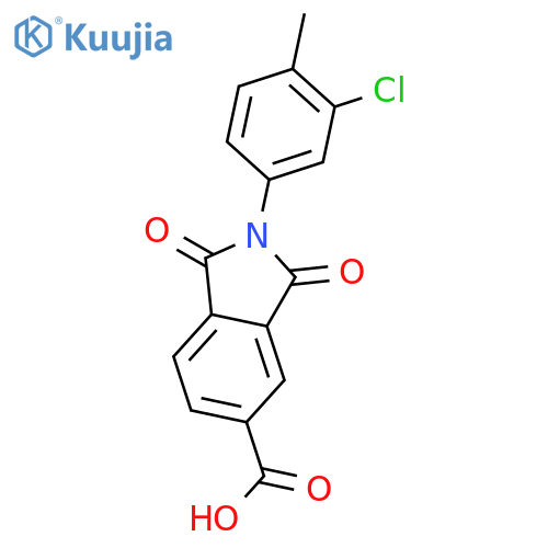 2-(3-Chloro-4-methylphenyl)-1,3-dioxoisoindoline-5-carboxylic acid structure
