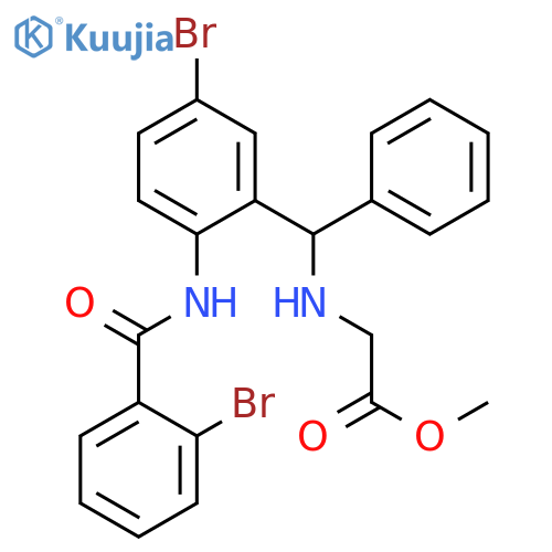 methyl 2-({5-bromo-2-(2-bromobenzamido)phenyl(phenyl)methyl}amino)acetate structure