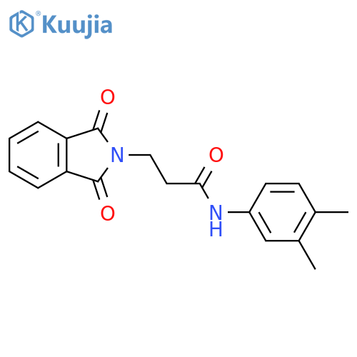 N-(3,4-dimethylphenyl)-3-(1,3-dioxoisoindol-2-yl)propanamide structure