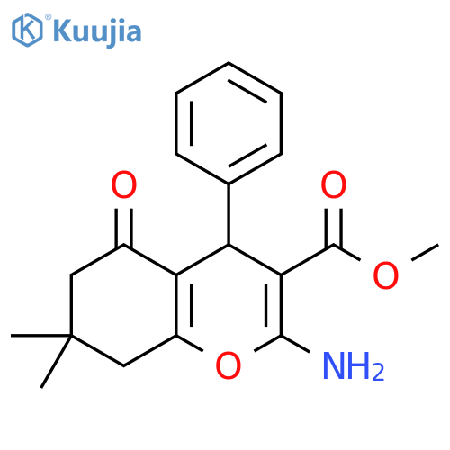 methyl 2-amino-7,7-dimethyl-5-oxo-4-phenyl-5,6,7,8-tetrahydro-4H-chromene-3-carboxylate structure