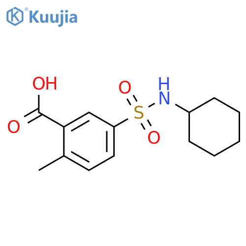 5-(cyclohexylsulfamoyl)-2-methylbenzoic acid structure