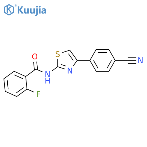 N-4-(4-cyanophenyl)-1,3-thiazol-2-yl-2-fluorobenzamide structure