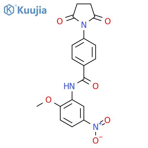 4-(2,5-dioxopyrrolidin-1-yl)-N-(2-methoxy-5-nitrophenyl)benzamide structure