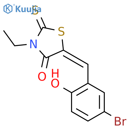 (E)-5-(5-Bromo-2-hydroxybenzylidene)-3-ethyl-2-thioxothiazolidin-4-one structure