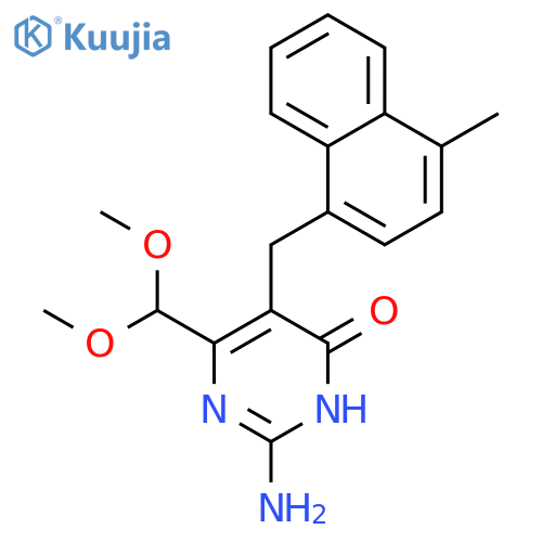 4(3H)-Pyrimidinone,2-amino-6-(dimethoxymethyl)-5-[(4-methyl-1-naphthalenyl)methyl]- structure
