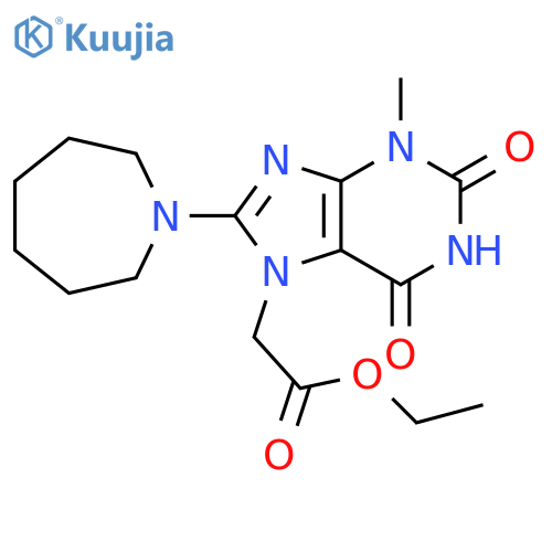 ethyl 2-8-(azepan-1-yl)-3-methyl-2,6-dioxo-2,3,6,7-tetrahydro-1H-purin-7-ylacetate structure