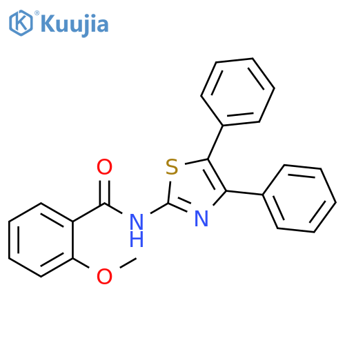N-(2E)-4,5-diphenyl-2,3-dihydro-1,3-thiazol-2-ylidene-2-methoxybenzamide structure