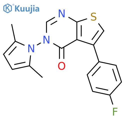3-(2,5-dimethyl-1H-pyrrol-1-yl)-5-(4-fluorophenyl)-3H,4H-thieno2,3-dpyrimidin-4-one structure