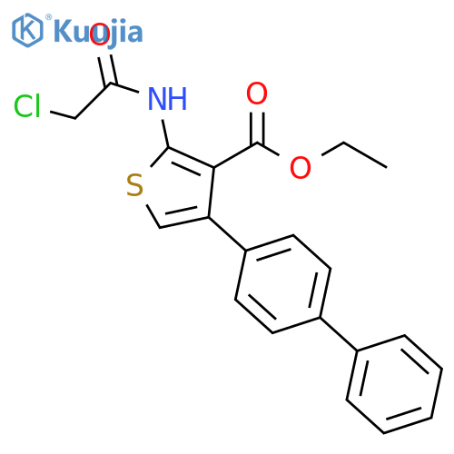 Ethyl 4-[1,1′-biphenyl]-4-yl-2-[(2-chloroacetyl)amino]-3-thiophenecarboxylate structure