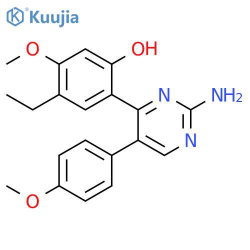 2-2-amino-5-(4-methoxyphenyl)pyrimidin-4-yl-4-ethyl-5-methoxyphenol structure