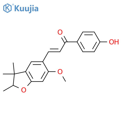 3-(2,3-Dihydro-6-methoxy-2,3,3-trimethyl-2H-1-benzofuran-5-yl)-1-(4-hydroxyphenyl)-2-propen-1-one; (±)-(E)-form structure