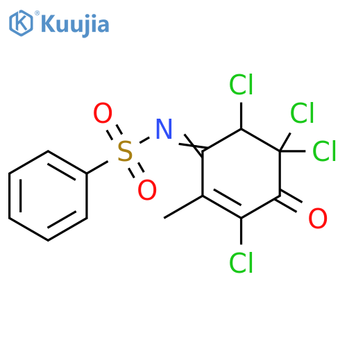N-(1E)-3,5,5,6-tetrachloro-2-methyl-4-oxocyclohex-2-en-1-ylidenebenzenesulfonamide structure