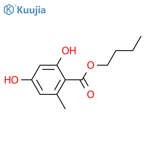 2,4-Dihydroxy-6-methylbenzoic acid; Butyl ester structure