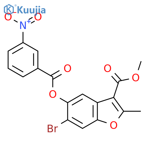 methyl 6-bromo-2-methyl-5-(3-nitrobenzoyloxy)-1-benzofuran-3-carboxylate structure
