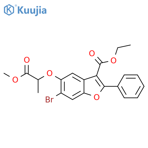 ethyl 6-bromo-5-[(1-methoxy-1-oxopropan-2-yl)oxy]-2-phenyl-1-benzofuran-3-carboxylate structure