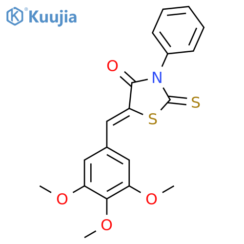 (5Z)-3-phenyl-2-sulfanylidene-5-(3,4,5-trimethoxyphenyl)methylidene-1,3-thiazolidin-4-one structure