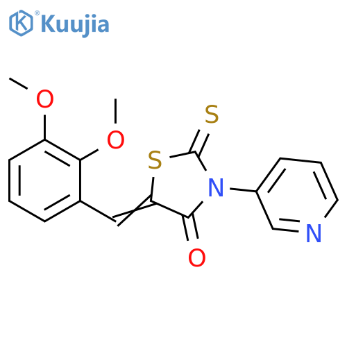 (5E)-5-(2,3-dimethoxyphenyl)methylidene-3-(pyridin-3-yl)-2-sulfanylidene-1,3-thiazolidin-4-one structure