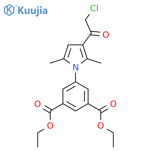 Ethyl 3-[3-(2-chloroacetyl)-2,5-dimethylpyrrolyl]-5-(ethoxycarbonyl)benzoate structure