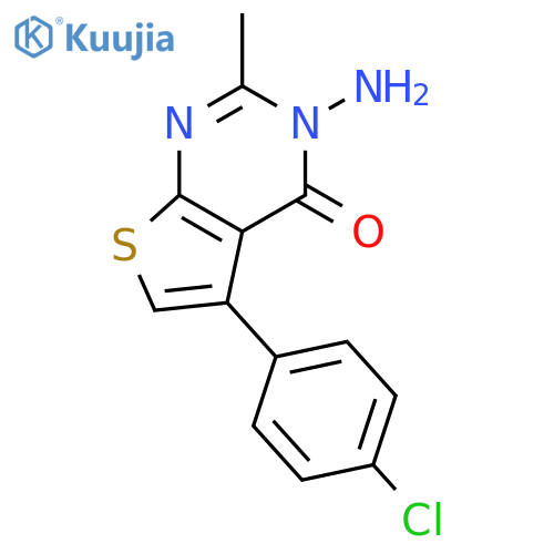 3-amino-5-(4-chlorophenyl)-2-methyl-3H,4H-thieno2,3-dpyrimidin-4-one structure