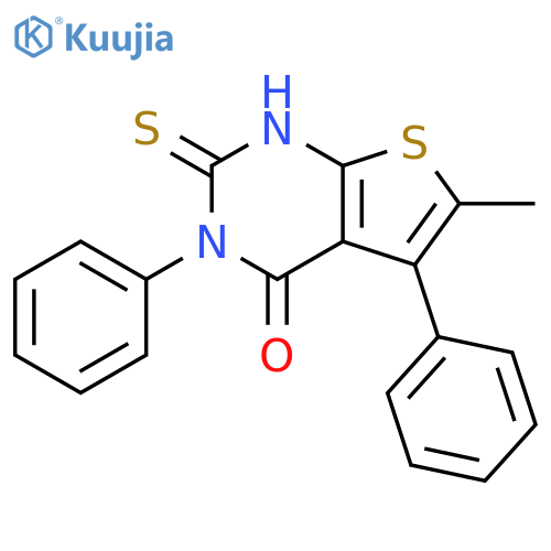 6-methyl-3,5-diphenyl-2-sulfanylidene-1H,2H,3H,4H-thieno2,3-dpyrimidin-4-one structure