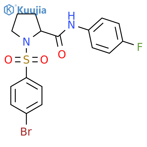 1-[(4-Bromophenyl)sulfonyl]-N-(4-fluorophenyl)-2-pyrrolidinecarboxamide structure