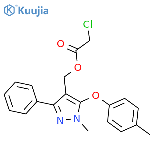 [1-methyl-5-(4-methylphenoxy)-3-phenyl-1H-pyrazol-4-yl]methyl 2-chloroacetate structure