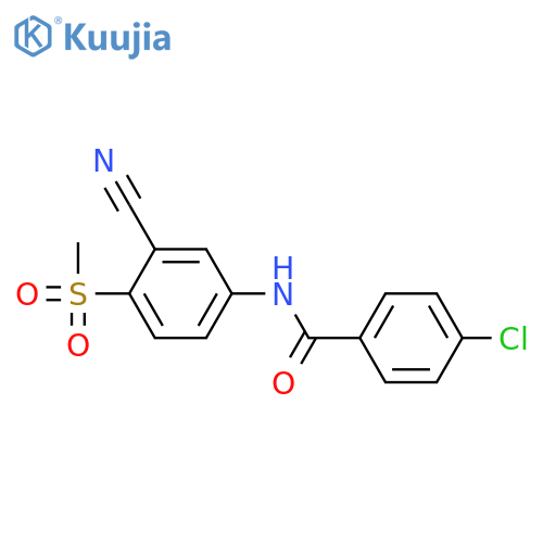 4-CHLORO-N-[3-CYANO-4-(METHYLSULFONYL)PHENYL]BENZENECARBOXAMIDE structure