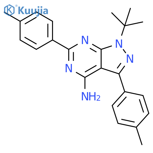1-(TERT-BUTYL)-3,6-BIS(4-METHYLPHENYL)-1H-PYRAZOLO[3,4-D]PYRIMIDIN-4-AMINE structure