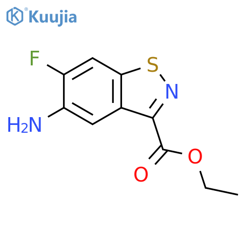 1,2-Benzisothiazole-3-carboxylic acid, 5-amino-6-fluoro-, ethyl ester structure
