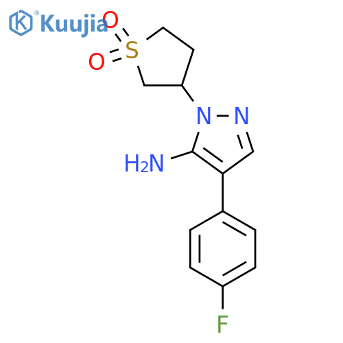 2-(1,1-Dioxothiolan-3-yl)-4-(4-fluorophenyl)pyrazol-3-amine structure