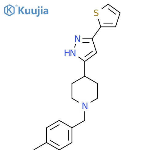 1-(4-methylbenzyl)-4-[5-(2-thienyl)-1H-pyrazol-3-yl]piperidine structure