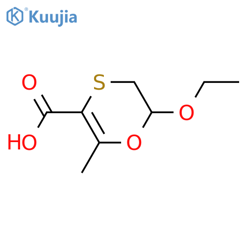 1,4-Oxathiin-3-carboxylicacid, 6-ethoxy-5,6-dihydro-2-methyl- structure