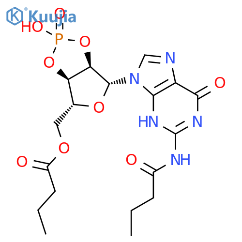 Guanosine,N-(1-oxobutyl)-, cyclic 3',5'-(hydrogen phosphate) 2'-butanoate structure
