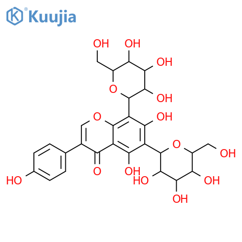 4H-1-Benzopyran-4-one,6,8-di-b-D-glucopyranosyl-5,7-dihydroxy-3-(4-hydroxyphenyl)-(9CI) structure