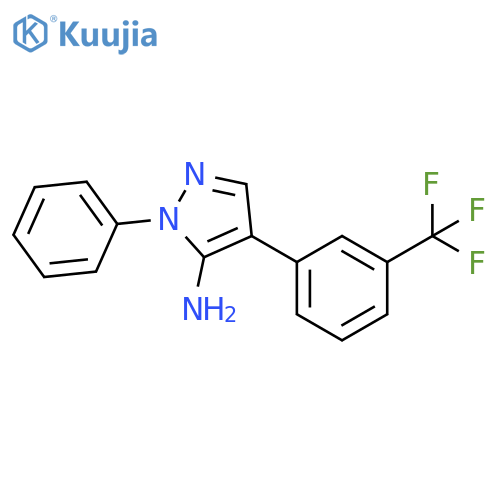 1H-Pyrazol-5-amine, 1-phenyl-4-[3-(trifluoromethyl)phenyl]- structure
