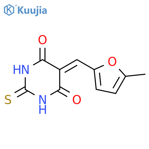 5-(5-methylfuran-2-yl)methylidene-2-sulfanylidene-1,3-diazinane-4,6-dione structure
