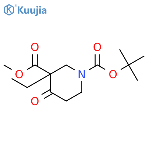 1-tert-Butyl 3-methyl 3-ethyl-4-oxopiperidine-1,3-dicarboxylate structure