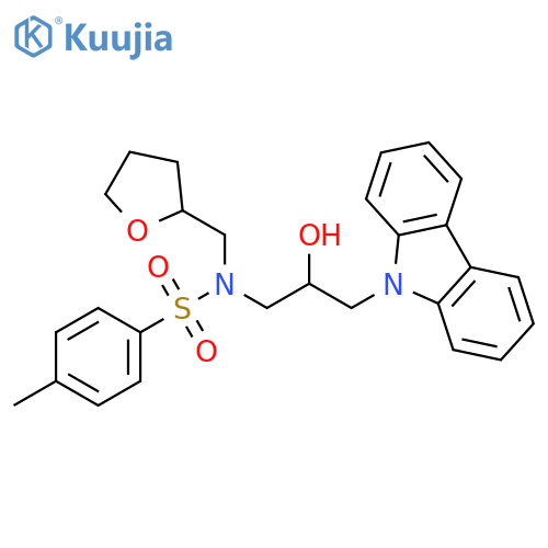 N-3-(9H-carbazol-9-yl)-2-hydroxypropyl-4-methyl-N-(oxolan-2-yl)methylbenzene-1-sulfonamide structure