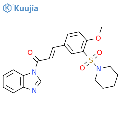 (2E)-1-(1H-1,3-benzodiazol-1-yl)-3-[4-methoxy-3-(piperidine-1-sulfonyl)phenyl]prop-2-en-1-one structure