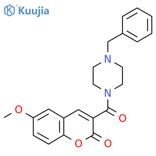 3-(4-benzylpiperazine-1-carbonyl)-6-methoxy-2H-chromen-2-one structure