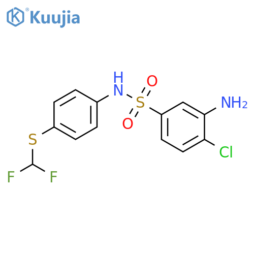 3-Amino-4-chloro-N-(4-difluoromethylsulfanyl-phenyl)-benzenesulfonamide structure
