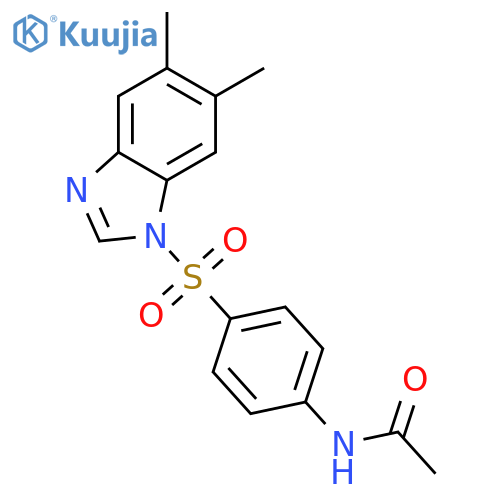 N-{4-(5,6-dimethyl-1H-1,3-benzodiazol-1-yl)sulfonylphenyl}acetamide structure