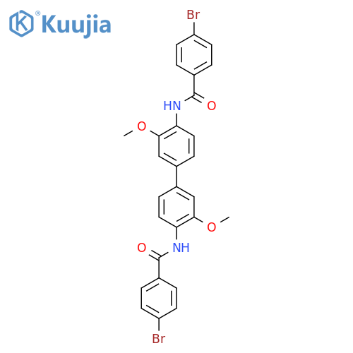4-bromo-N-[4'-(4-bromobenzamido)-3,3'-dimethoxy-[1,1'-biphenyl]-4-yl]benzamide structure