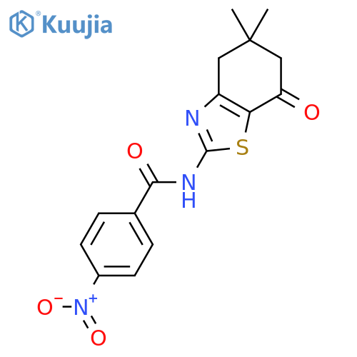 N-(5,5-dimethyl-7-oxo-4,5,6,7-tetrahydro-1,3-benzothiazol-2-yl)-4-nitrobenzamide structure