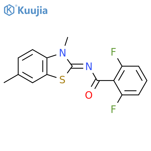 N-(2E)-3,6-dimethyl-2,3-dihydro-1,3-benzothiazol-2-ylidene-2,6-difluorobenzamide structure